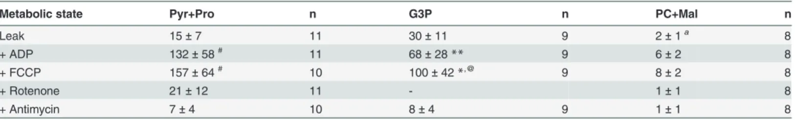 Table 3. Contribution of different substrates to respiration of isolated mitochondria from flight muscle of A