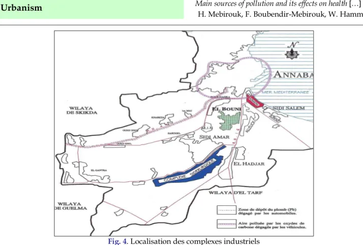 Fig. 4. Localisation des complexes industriels d’Annaba.