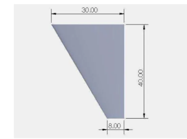 Fig 2: Geometry slotted Winglet (all scale in mm).  Fig 3: Geometry of wing (all scale in cm)