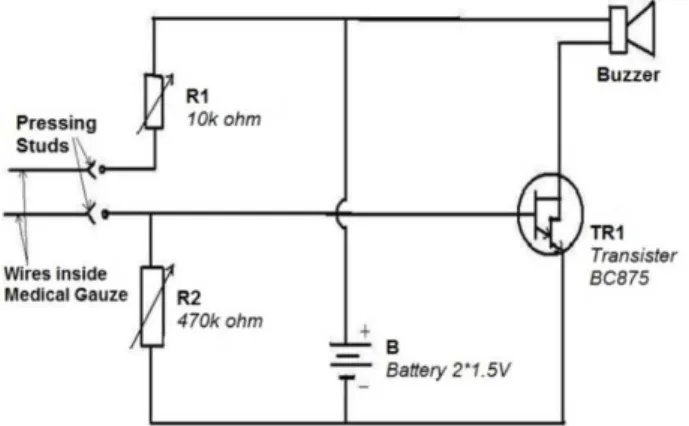 Fig. 8. Bleeding Detector Circuit Design with Buzzer 