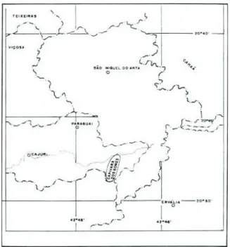 Figura 2. Bloco diagrama da área de estudo, ilustrando a pedopaisagem do Córrego da Capivara dos Gomes com a indicação do Terraço e da várzea, brejo ou leito maior (área próxima ao córrego).