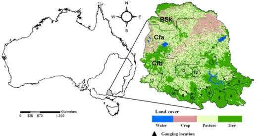 Figure 1. Location maps, climate zone: semi-arid (BSk), hot summer temperate, without dry season (Cfa), and warm summer temperate, without dry season, (Cfb) and land use/land cover map of the study area.