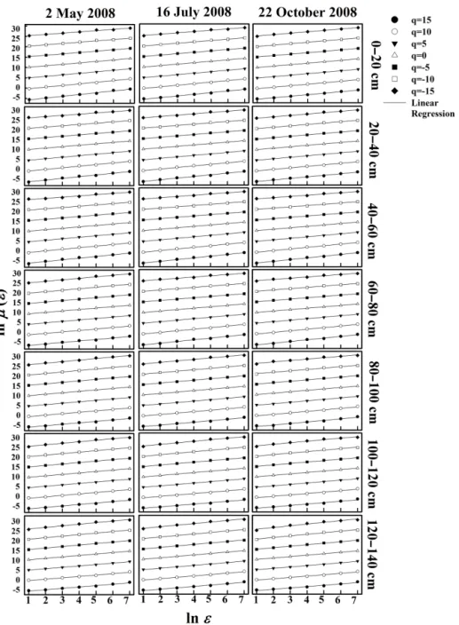 Figure 2. Log–log plot between the aggregated variance of the SWS spatial series and the scale