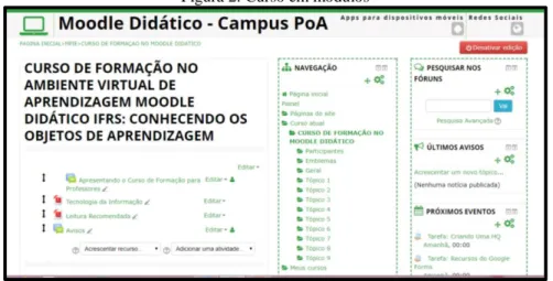 Figura 2: Curso em módulos 