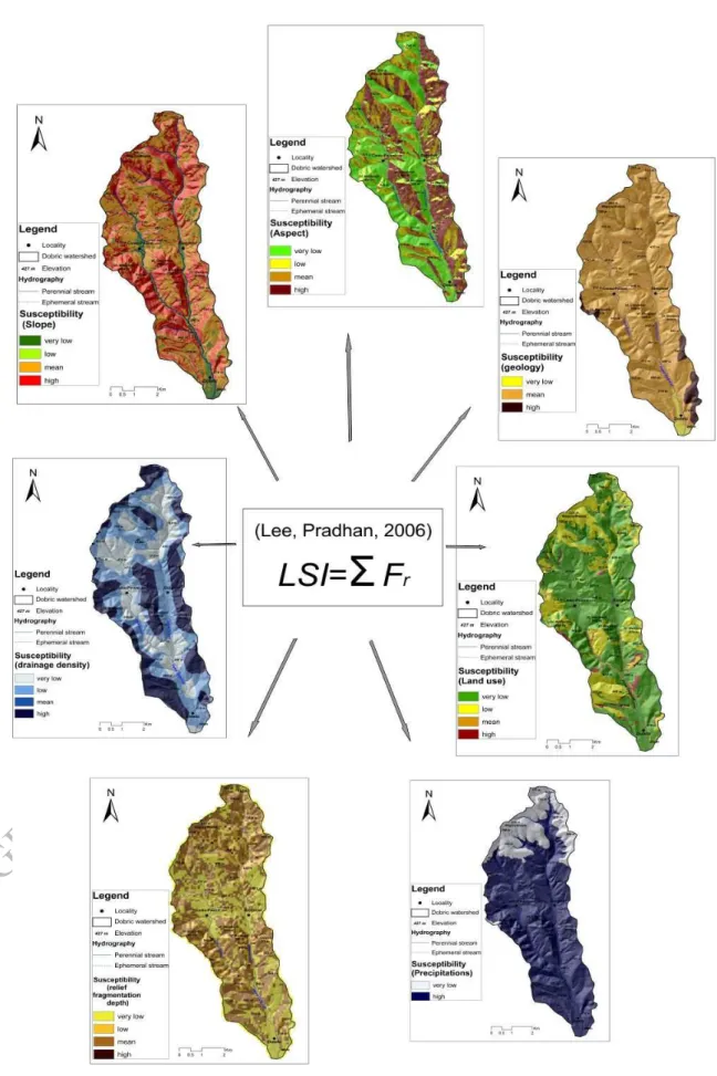 Fig. 3. The determination methodology of slopes landslide susceptibility 