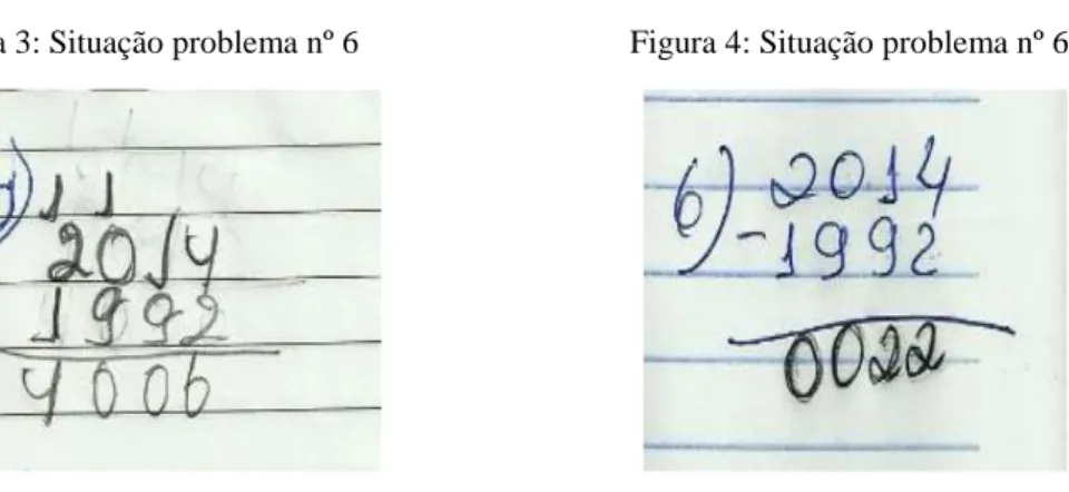 Figura 3: Situação problema nº 6                     Figura 4: Situação problema nº 6    