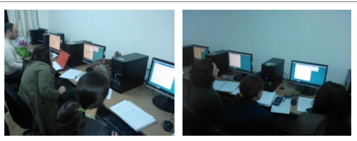 Figura 2 – Estudantes durante a realização das atividades no laboratório de informática