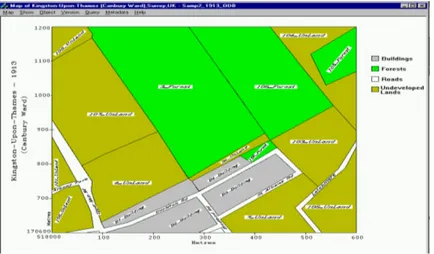 Fig. 12:  Historical map of Canbury Ward in 1933 showing the new spatial attributes of the Upper Ham Road 