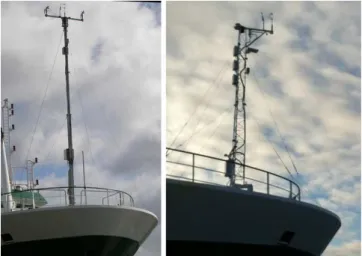 Fig. 2. Photos of the two masts that have been used in this study: