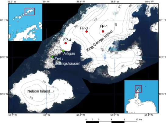 Fig. 4. Overview of the study area on King George Island (KGI), South Shetland Islands.