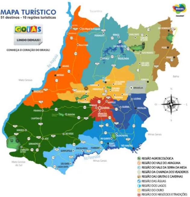 Figura 1: Mapa turístico de Goiás 