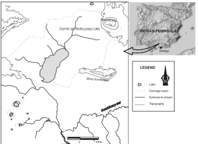 Fig. 2: Geographical  sketch.  The  situation  of  the  main  ephemeral  streams  and  of  the  major  elevations  (Sierras) is shown 