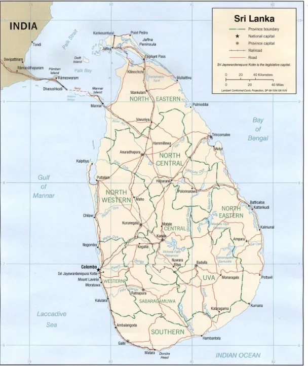 Figura 1 - Mapa do Sri Lanka 