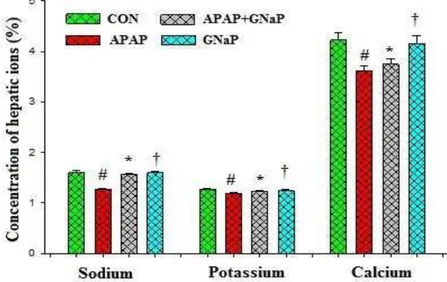 Figure 9. Effect of green synthesized gold nanoparticles on the hepatic ions status of control and experimental  fish