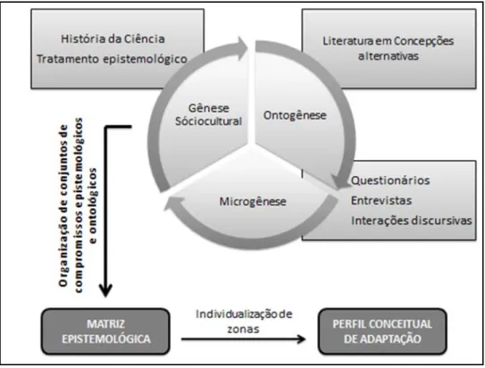 Figura 1: Representação esquemática da metodologia de construção de um perfil conceitual de adaptação