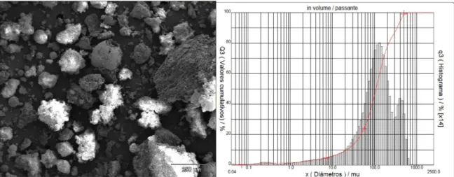 Figura 5 – Micrografia da cinza com 2 h de moagem 