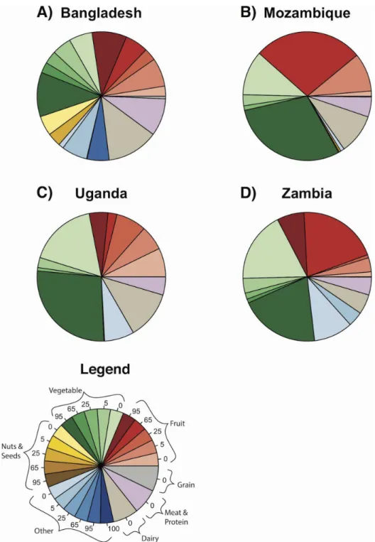 Fig. 2. Average proportion of dietary intake of vitamin A from different sources for children 1 to 3 years old