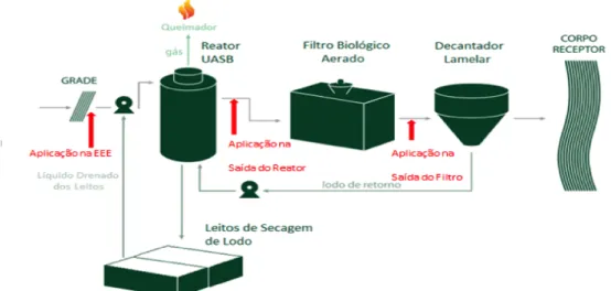 Figura 01 – Pontos de aplicação do Produto Biorremediador Embralm