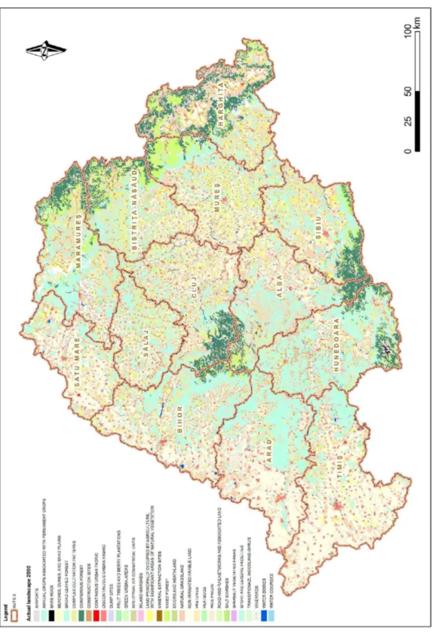 Figure 1.The land use structure in the Romanian part of Tisa catchment area  