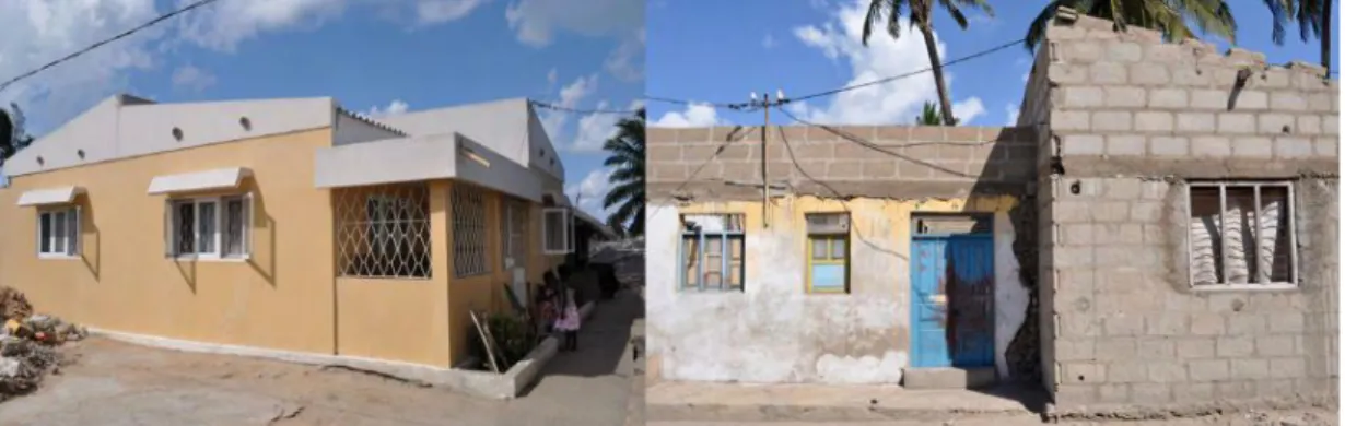 Figura 14 - Casas com cobertura em ventoinha na Ilha de Moçambique 