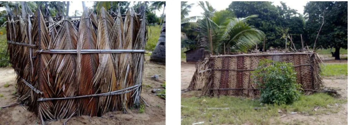 Figura 18 – Construções precária de Latrinas (casa-de-banho exterior) feita com folhas de palmeira