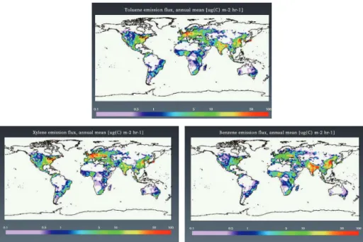 Fig. 1. Anthropogenic SOA precursor emissions.