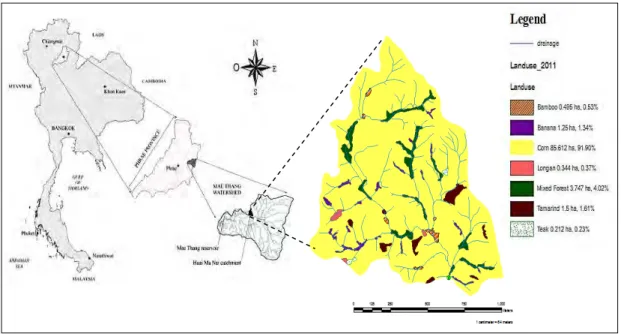 Fig. 1 Huai Ma Nai sub-watershed localization. 