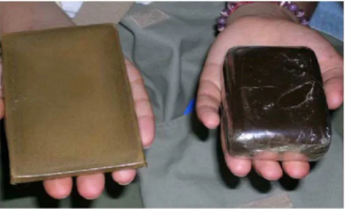Figure 1. Example of compressed cannabis resin (Hashish) confiscated by Moroccan customs