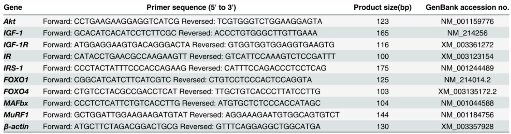 Table 2. Primer pairs used in the real-time PCR † .