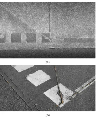 Figure 7: SAR measurements of metallic objects (screws and threaded rod) on car parking with 5 mm resolution