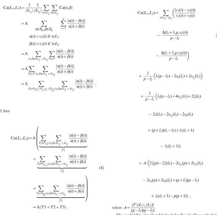 Figure 1. Operational steps in computing the Complete Canberra Dissimilarity Measure between two partial lists