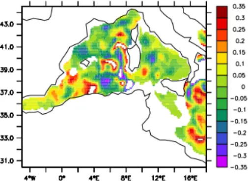 Fig. 9. Misfit temperature T maps for experiment 10 SUMMER at 400 m and at time t = 35 d.