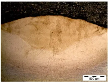 Figure 7 Micrograph of LMD sample at laser power of 800  W and scanning speed of 0.005 m/s showing no porosity 