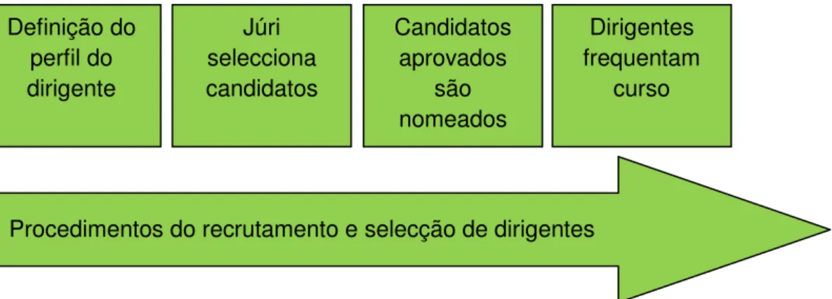 Fig 2: Fluxograma do actual modelo de recrutamento e selecção de gestores públicos,  dirigentes intermédios de 3.º, 4.º e 5.º grau e de dirigentes das carreiras de assistente 
