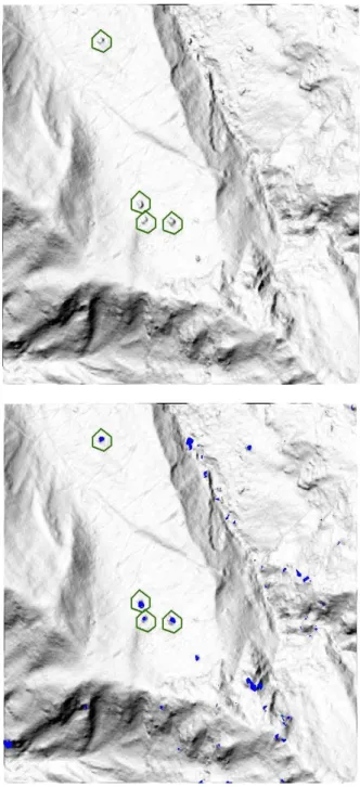 Figure  2  (top)  shows  the  hill  shade  model  of  one  of  the  study  area,  region  A