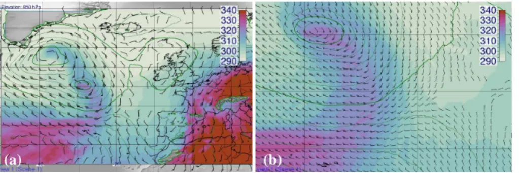 Figure 5. Met.3D automatically scales size and density of wind barbs overlain on horizontal sections