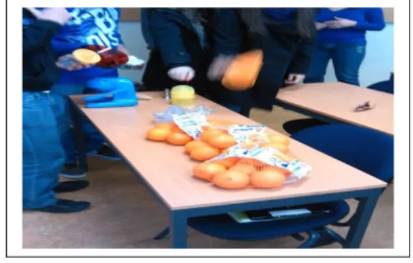 Fig. 3 Benchmarking class: students, oranges and orange  squeezers. 