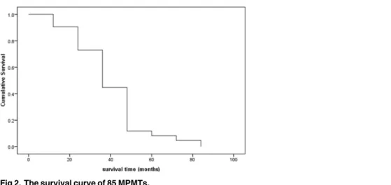 Fig 2. The survival curve of 85 MPMTs.