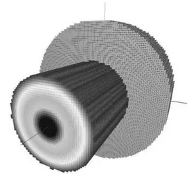 Fig. 4:  Voxelmodel with interpolated characteristic gra- gra-dient in the stub shaft