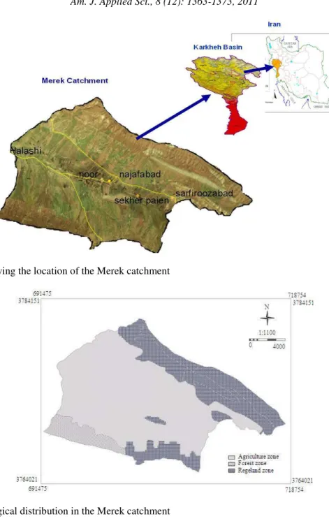 Fig. 1: A map showing the location of the Merek catchment  