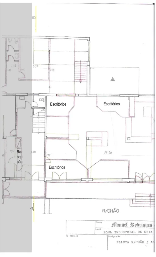 Figura 1.4 – Rés-do-chão: Espaço administrativo da Sirius  Escritórios  Escritórios  Escritórios Recepção 