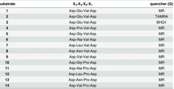 Table 1. The recognition sequence is a tetrapeptide (X 4 -X 3 -X 2 -X 1 ) with two variable positions