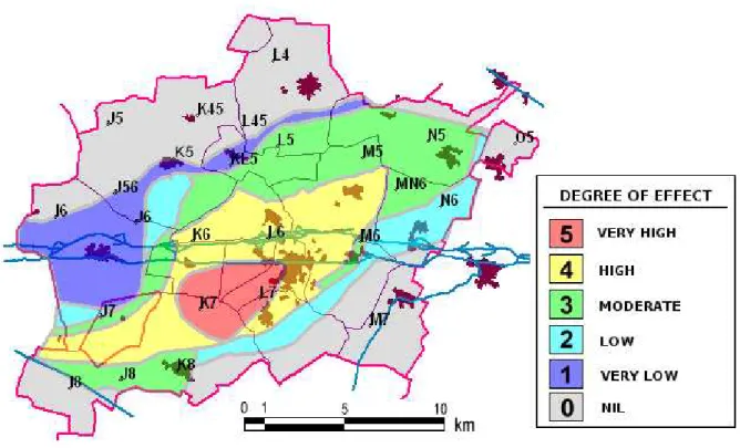 Figure 6. Areas affected by the hailstorm determined by the fieldwork in the Pla d’Urgell area