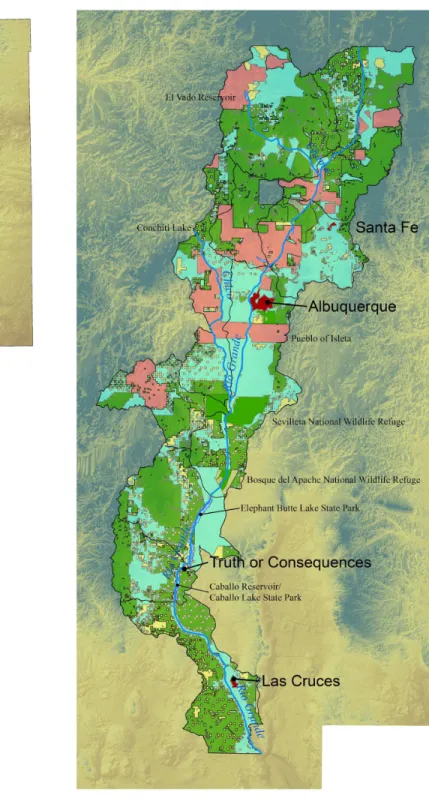 Fig 1. Study site showing major basins and land ownership patterns.