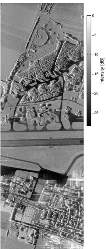Table 2.  Available  baselines and corresponding typical  ambiguity heights. Values at mid-range (1547 m),  sensor altitude: 770 m, depression angle: 30°
