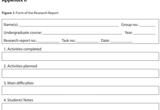 Figure 1: Form of the Research Report