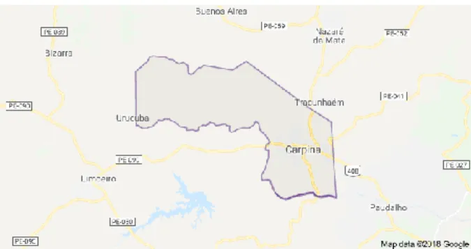 Figure 1. Map of the Municipality of Carpina-PE. SOURCE: Google 