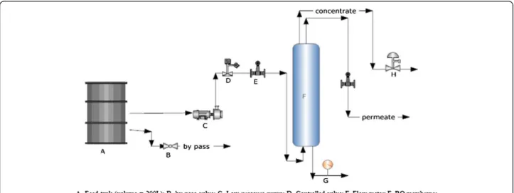 Figure 2 The schematic diagram of RO membrane pilot plant.