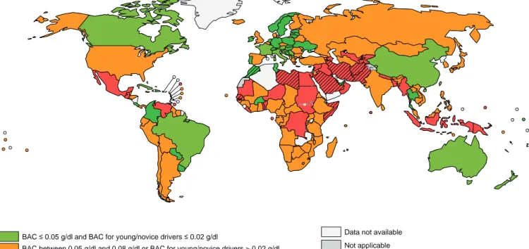 Figure 10: Countries with drink-driving laws meeting best  practice, 2017 