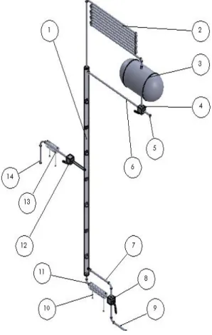 Figura 3 – Coluna de destilação modelada em Solid Works ©